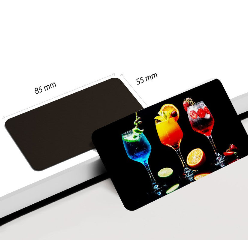 dhcrafts Rectangular Rubber Fridge Magnet Multicolor Food Cocktail D6 Rectangular Design Pack of 1 (8.6cm x 5.4cm)